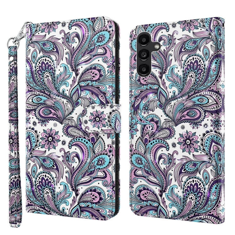 Samsung Galaxy A15 3D Painting Pattern Flip Leather Phone Case showcasing vibrant design and functional features.